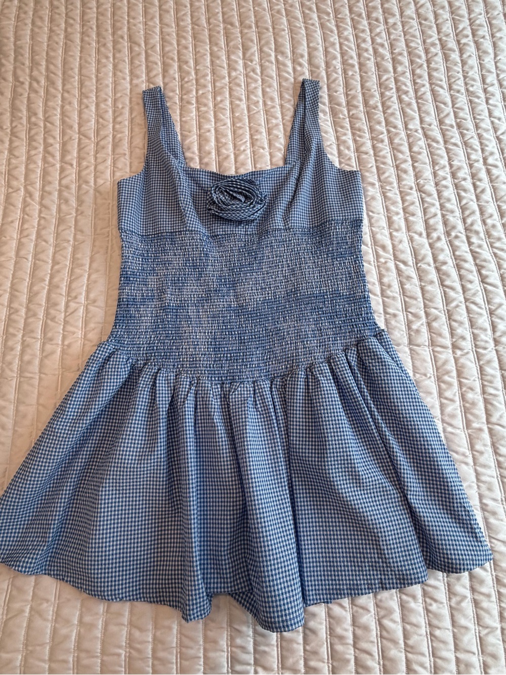 Maeve Blue Gingham Smocked Sundress with Rosette